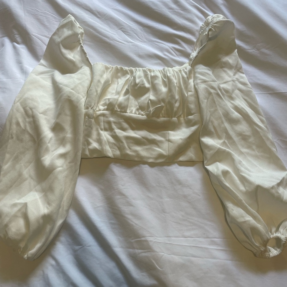 Princess Polly Cropped Puff Sleeve Blouse